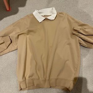 ♡ beige ♡ Pacsun sweatshirt with white collar ♡